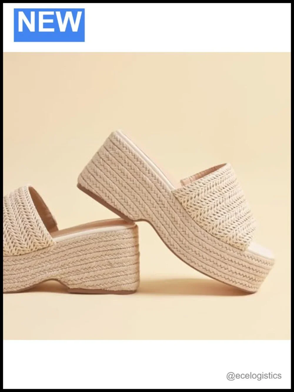 Platform Espadrille Sandals with Braided Jute, Non-Slip Sole, PU Leather Insole